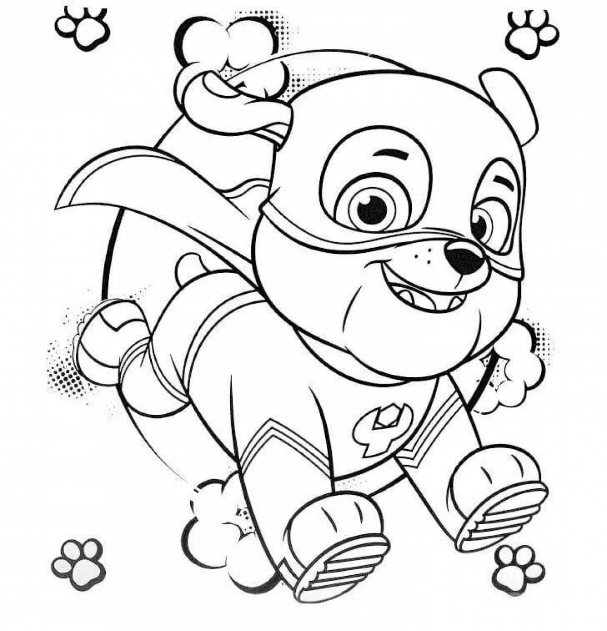 Animated paw patrol coloring page