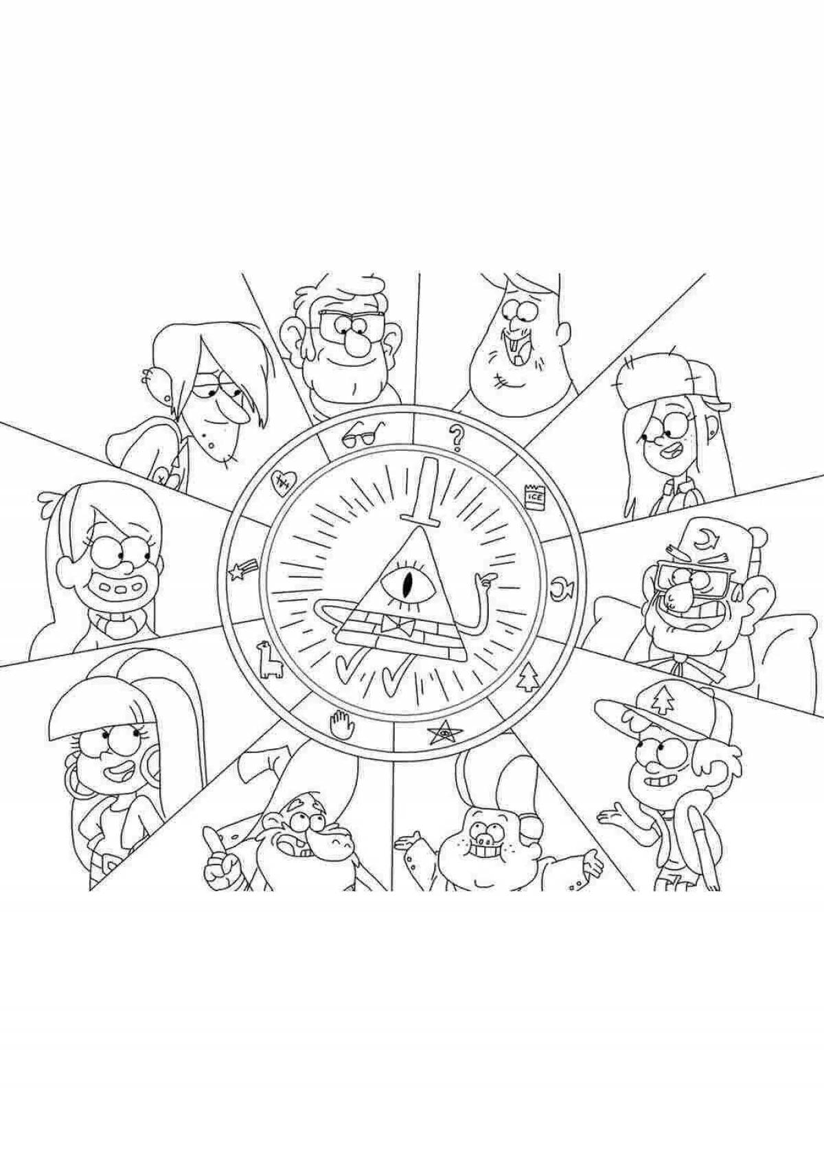 Colorful heroes of gravity falls