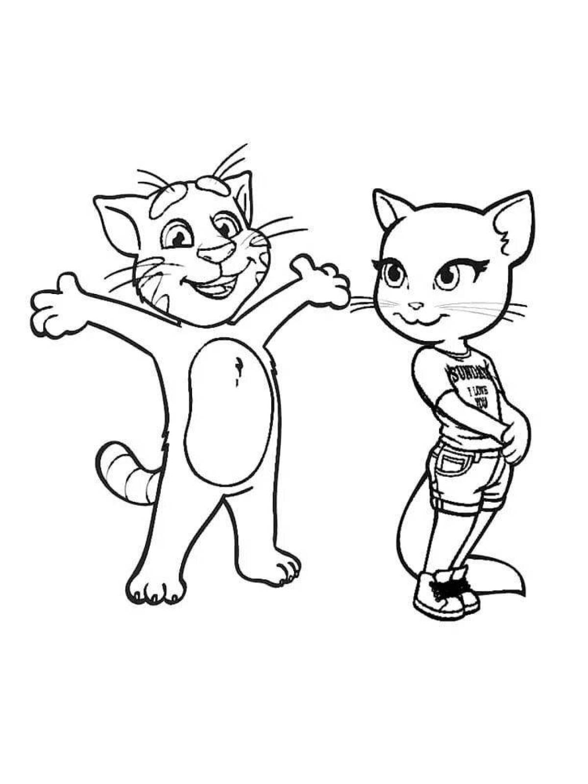 Colourful coloring pages tom and angela