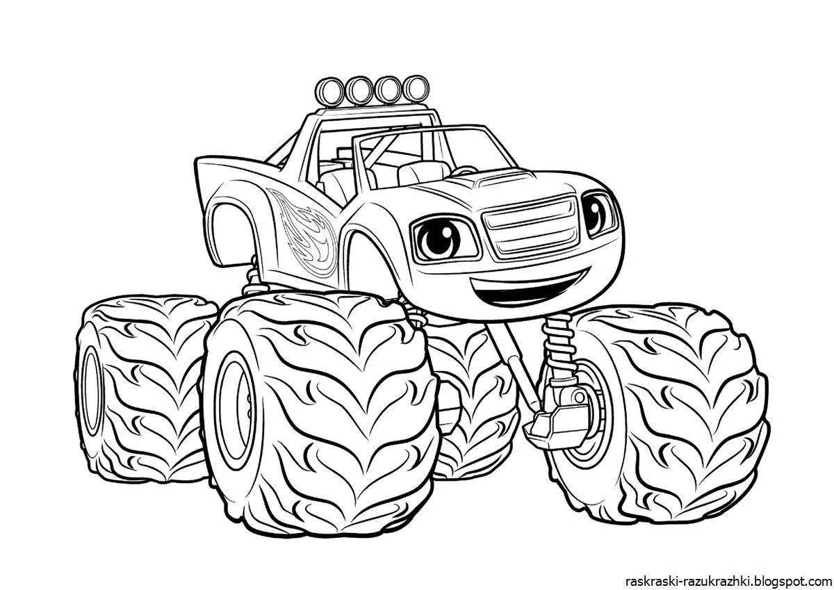 Coloring pages luminous cars for boys 5 years old