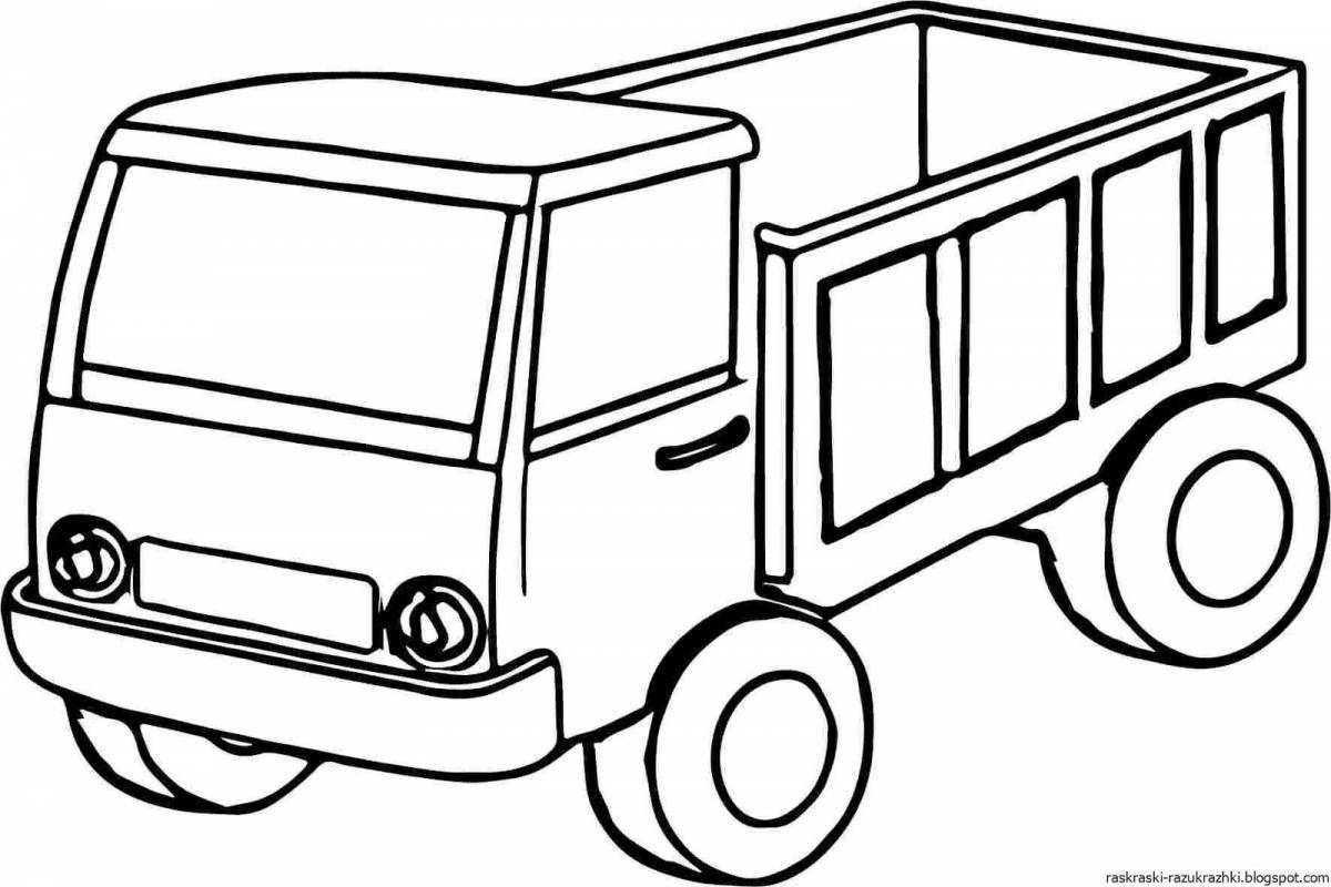 Яркая раскраска грузовиков для детей 2-3 лет