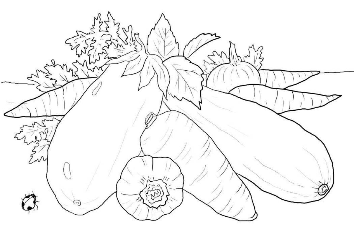 Sunny squash coloring page