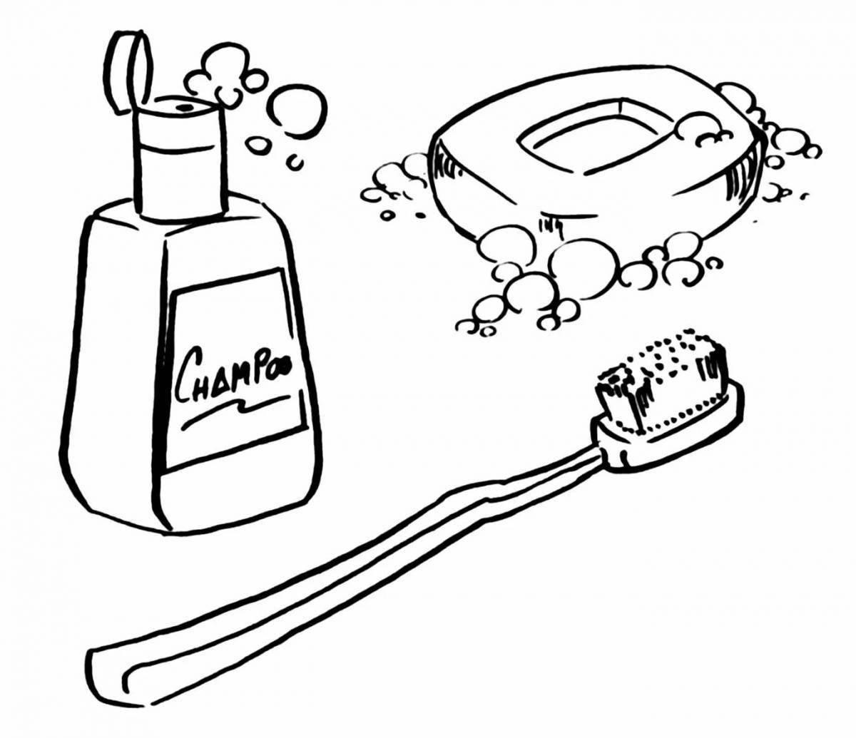 Playful shampoo coloring page