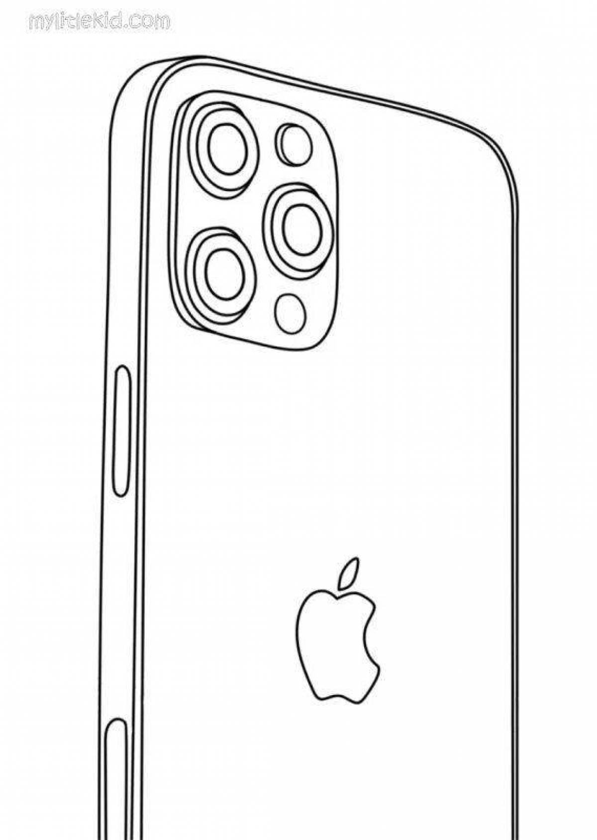Playful iphone coloring page