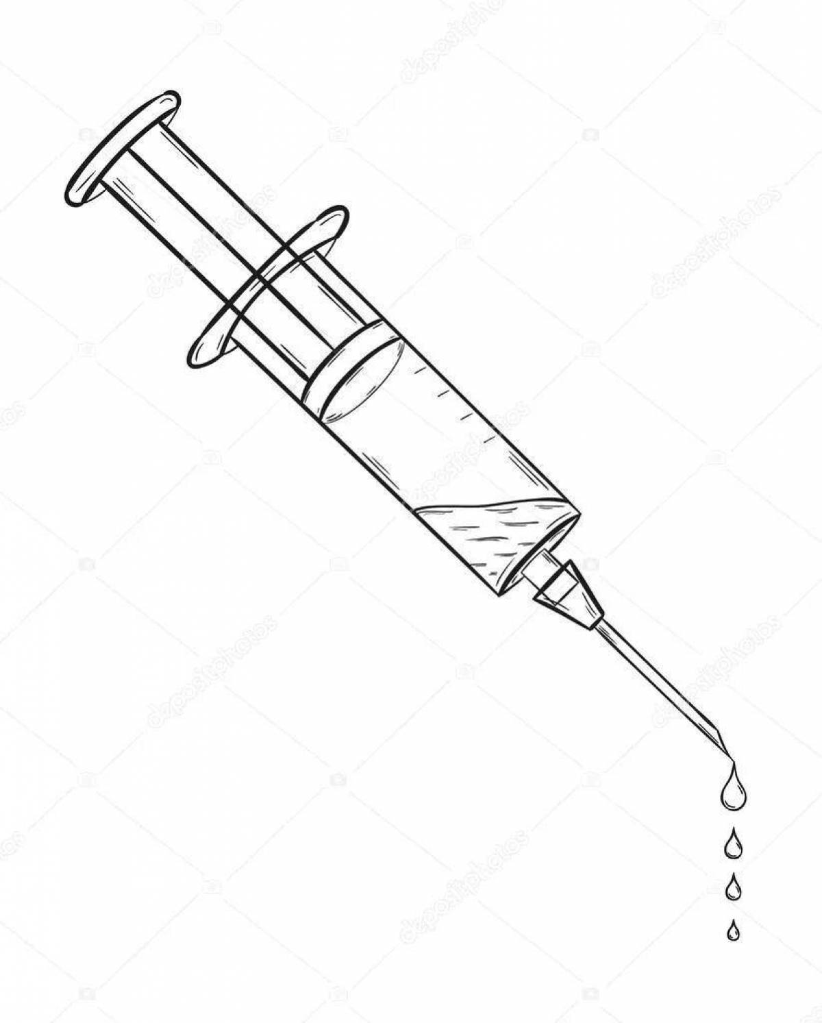 Colorful injection coloring page