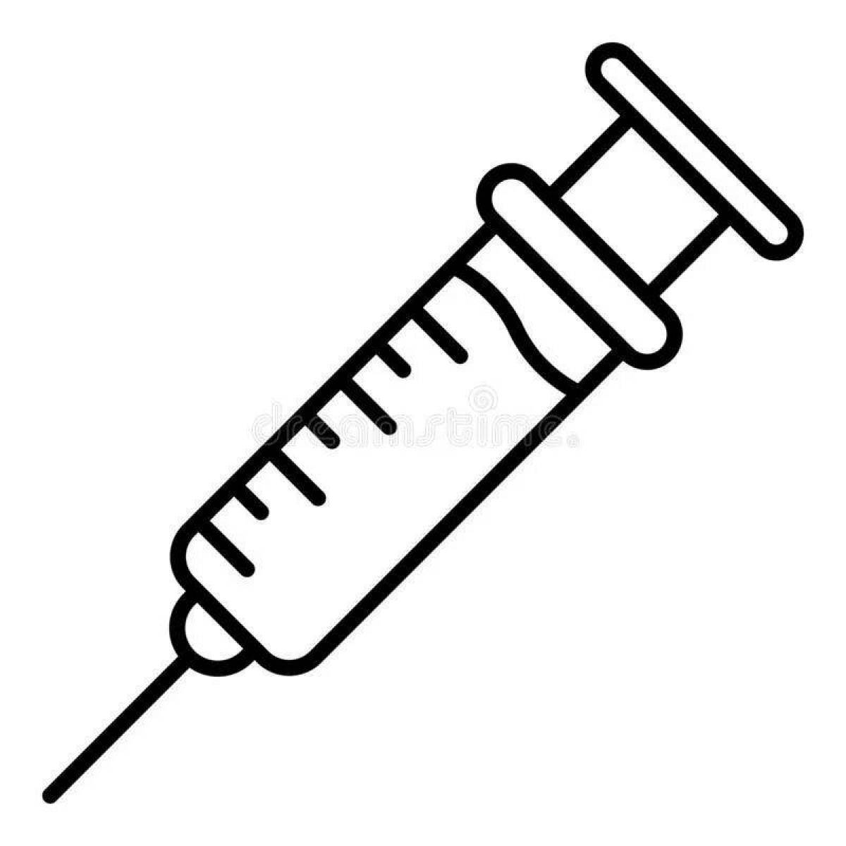 Attractive injection coloring page