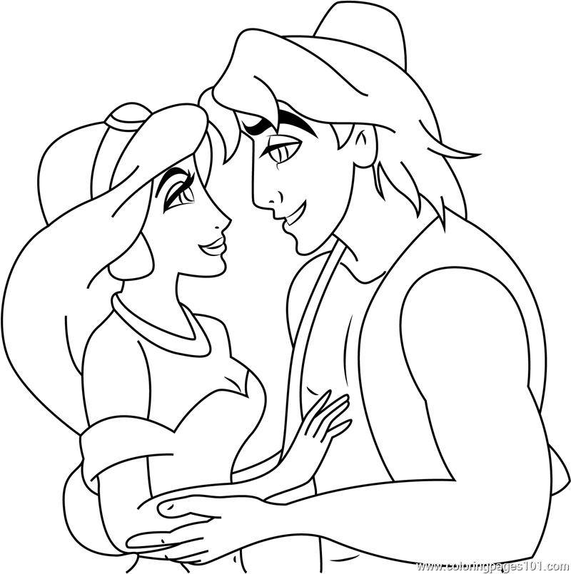 Magic couple coloring pages