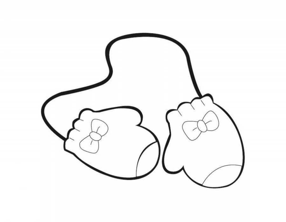Adorable coloring mitten