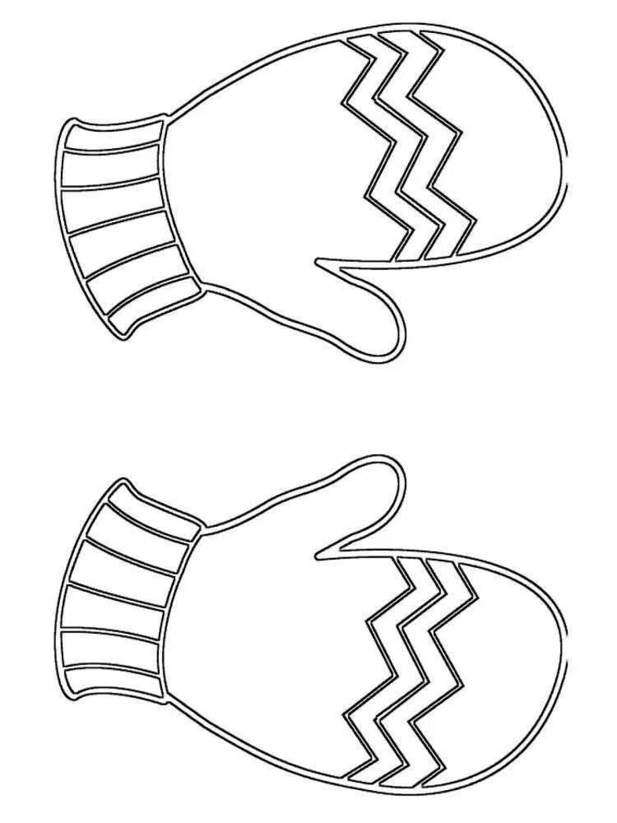 Luminous mittens coloring page
