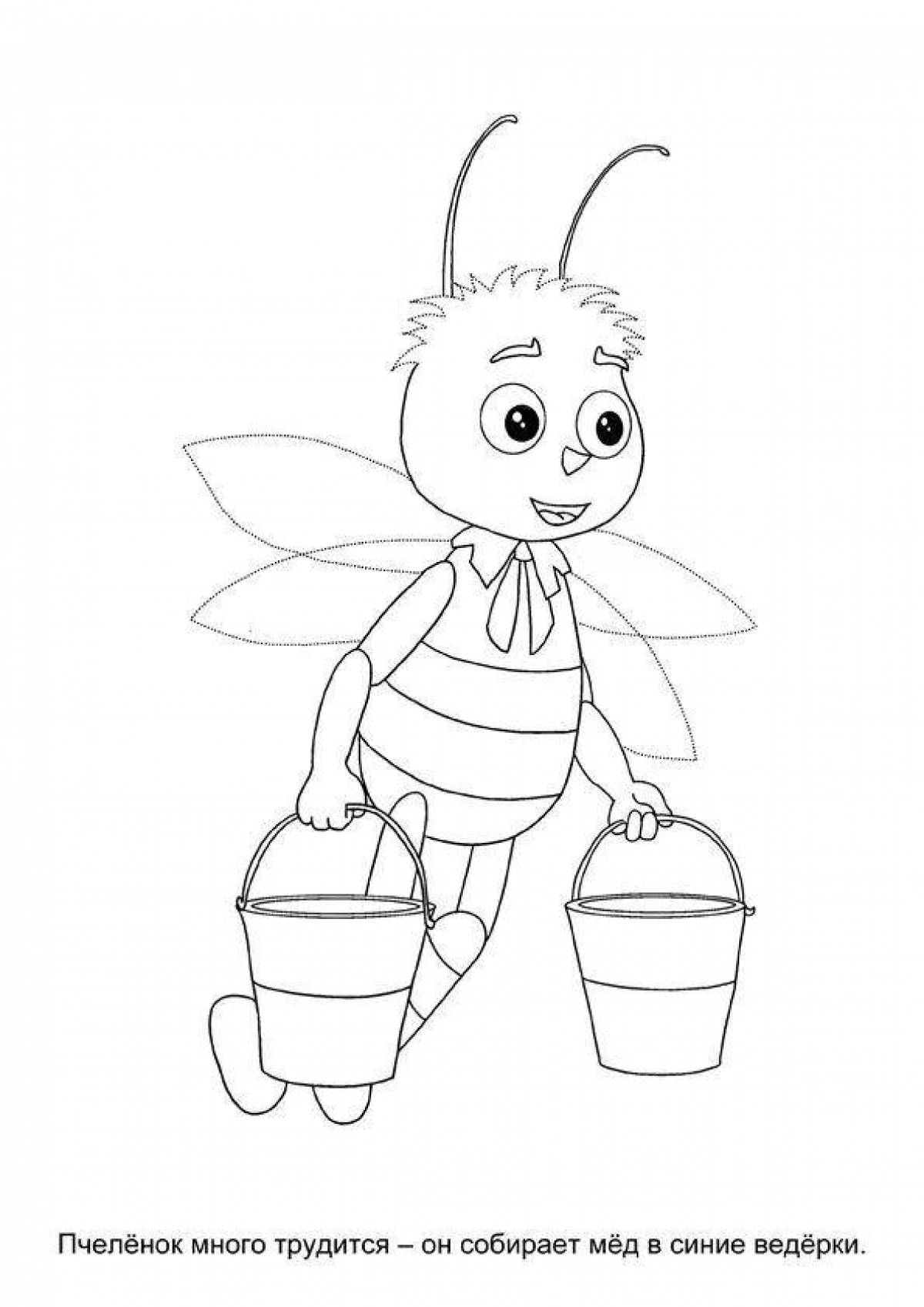 Colorful bee coloring pages