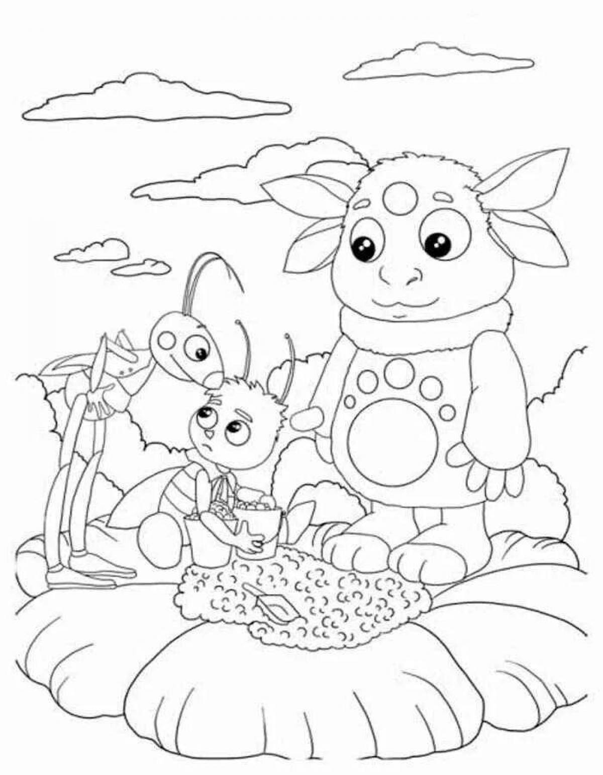 Coloring book happy bees
