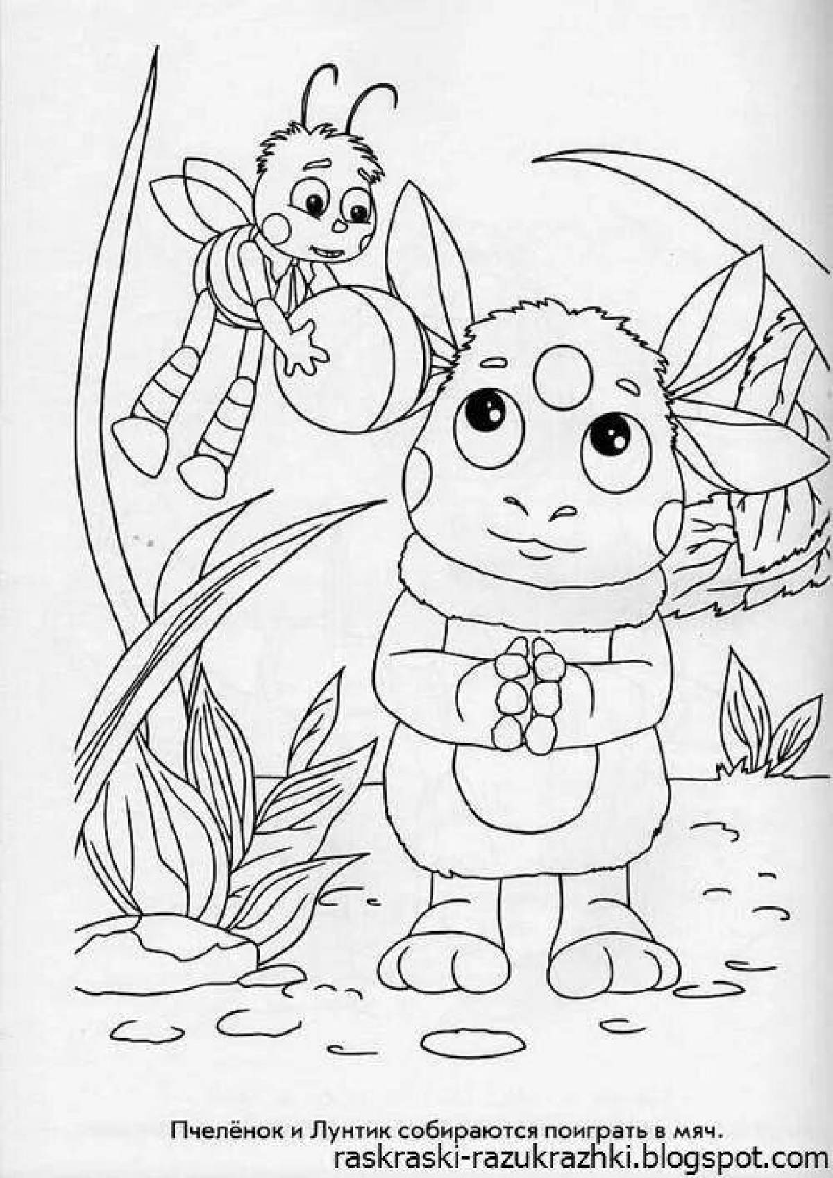 Coloring book charming bees