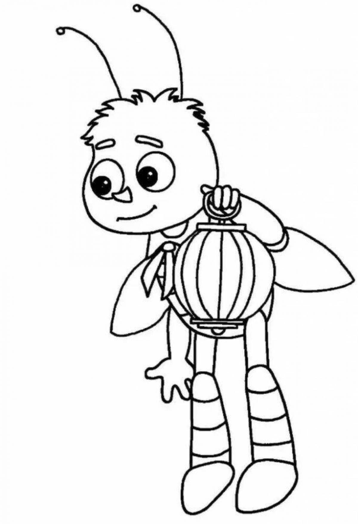 Holiday bees coloring page