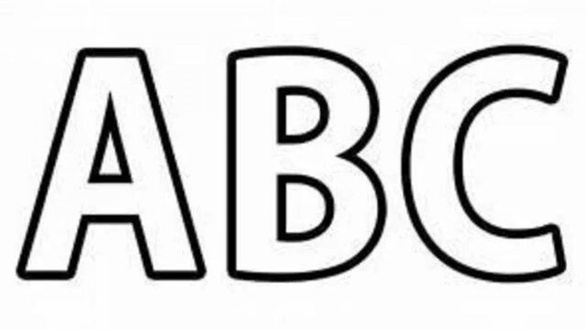 Colorful bright abc coloring page
