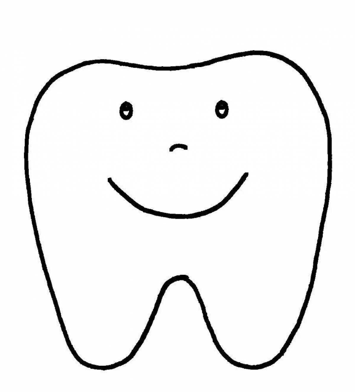 Brilliant tooth coloring page