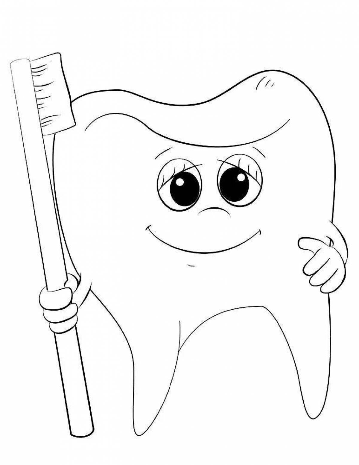 Shiny tooth coloring book