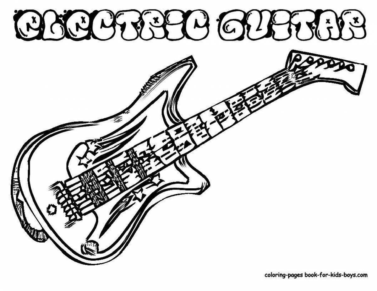 Majestic electric guitar coloring book