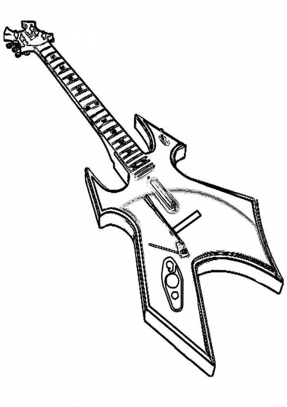 Coloring page gorgeous electric guitar