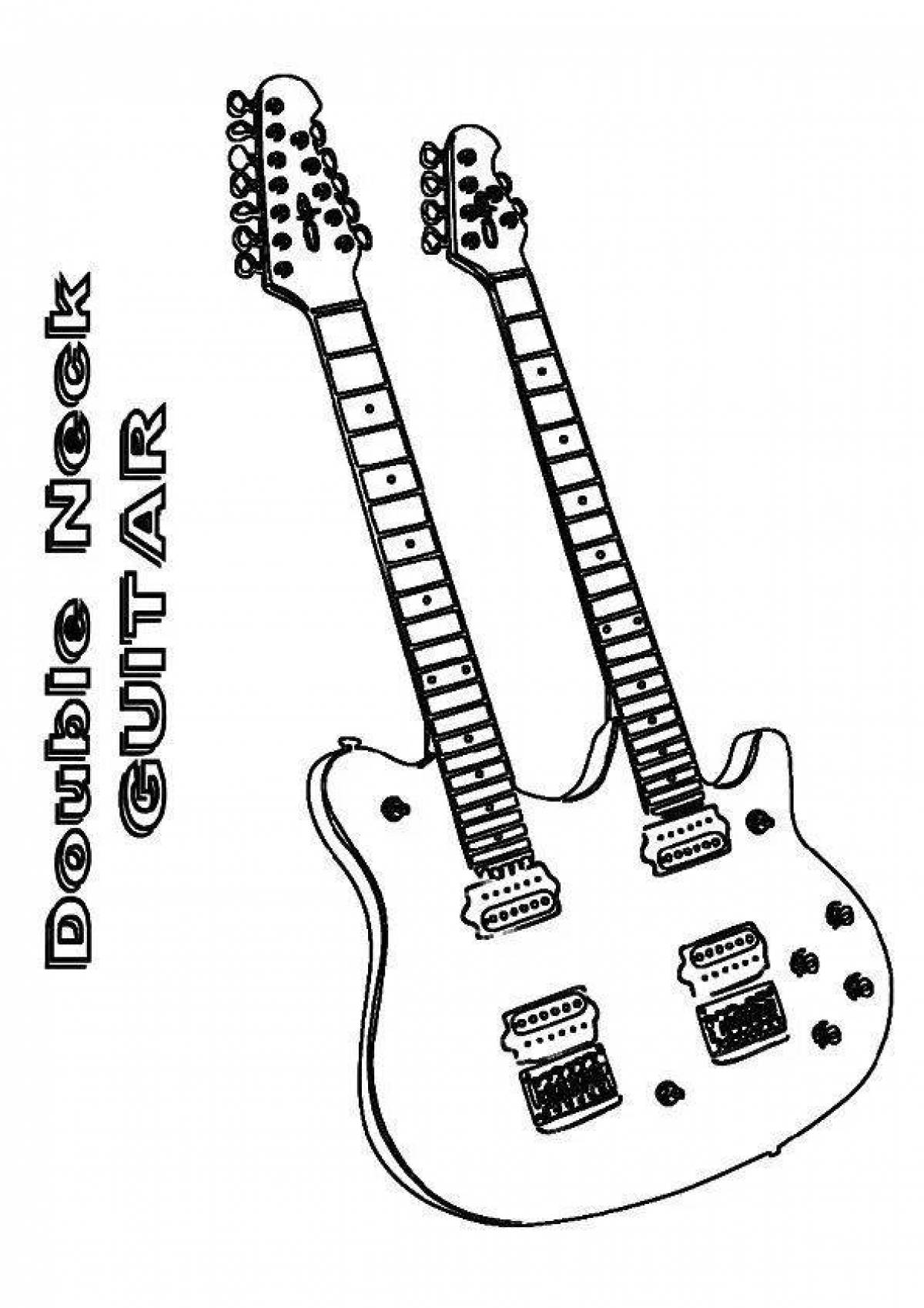 Coloring page dazzling electric guitar