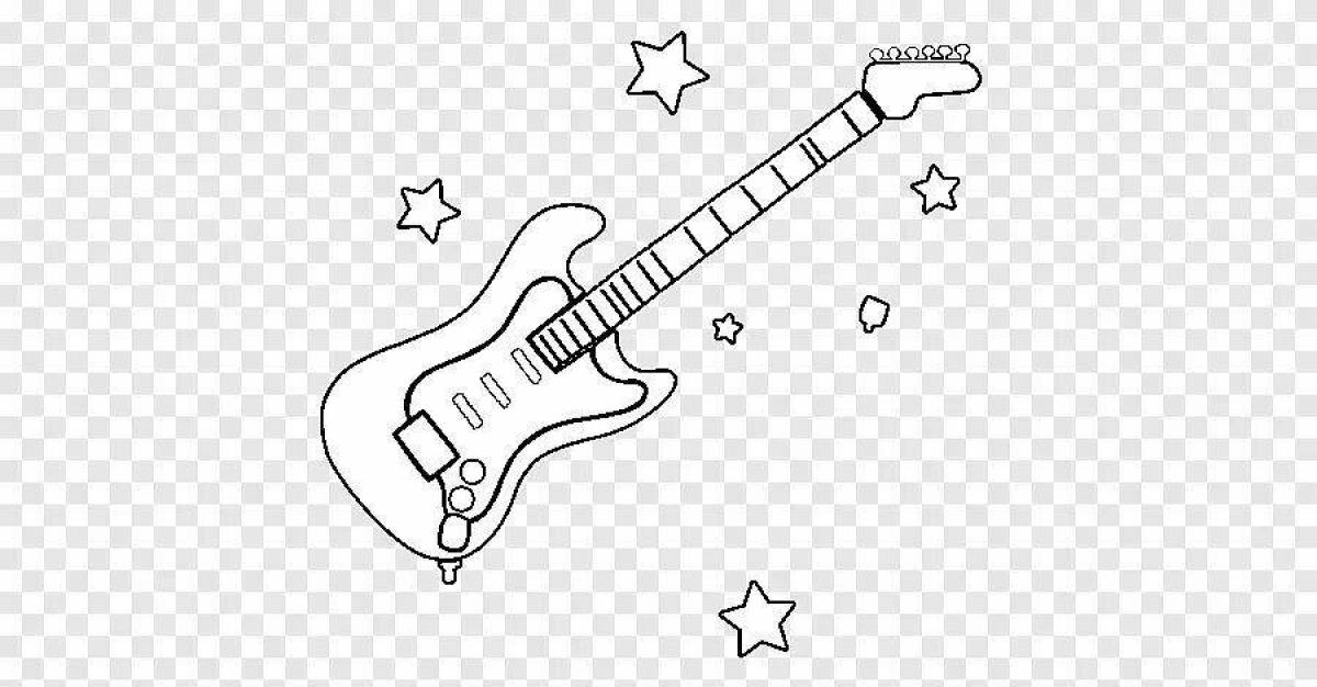 Fabulous electric guitar coloring page