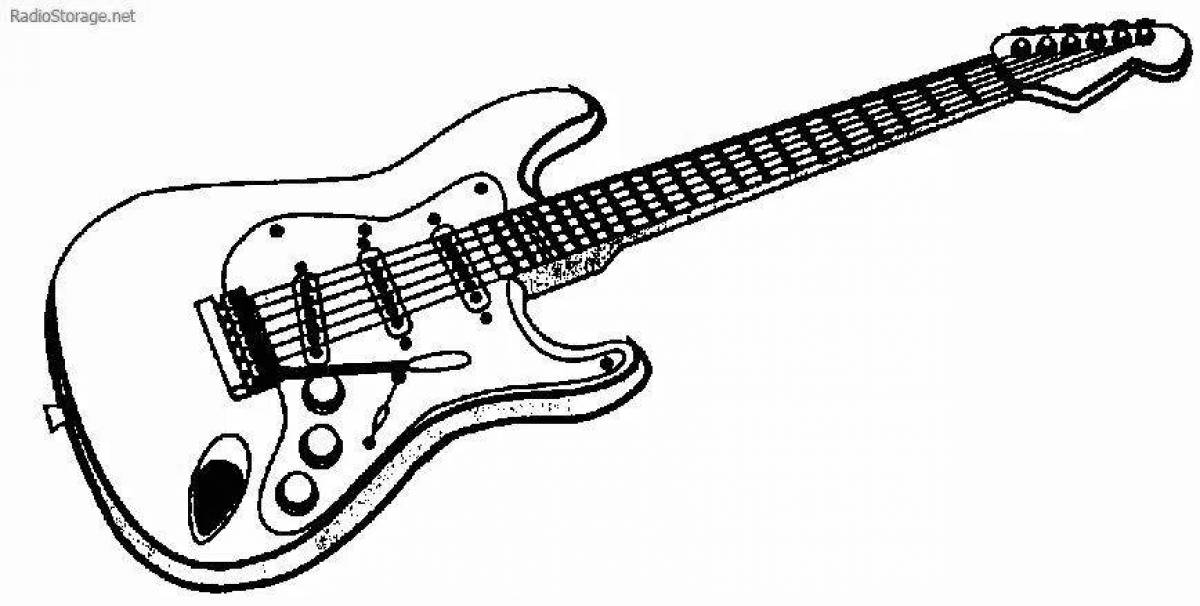 Tempting electric guitar coloring page