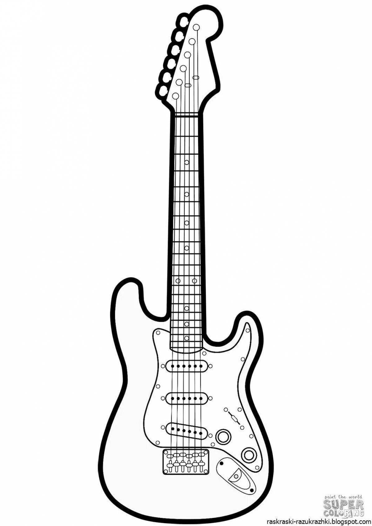 Charming electric guitar coloring book