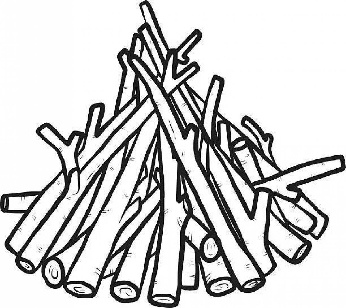 Bright firewood coloring page