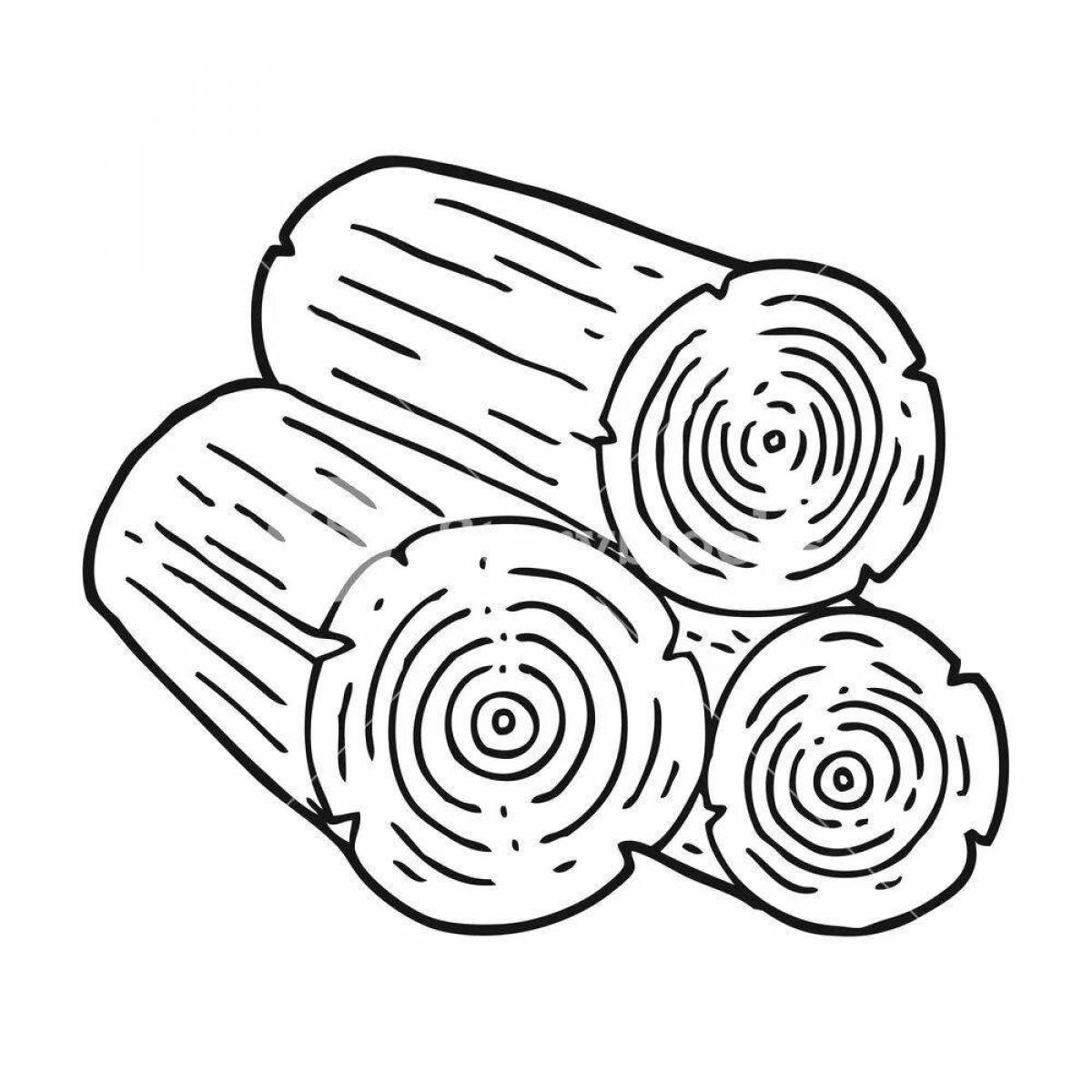 Charming firewood coloring book