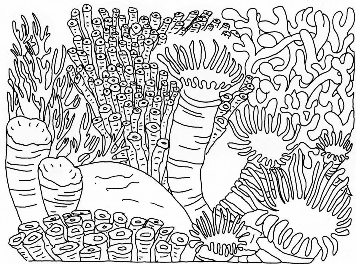 Glitter coral coloring pages