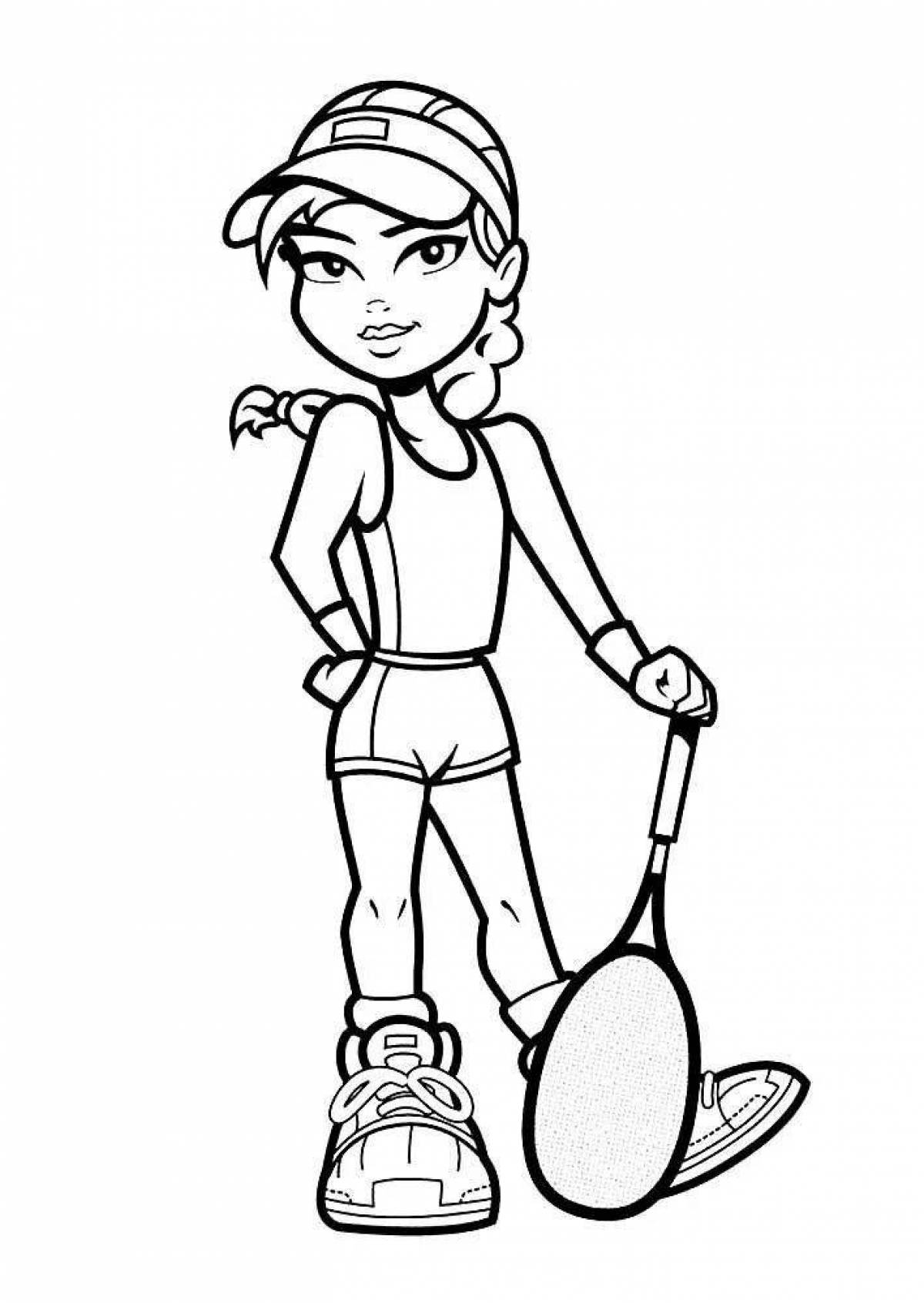 Energetic athletes coloring pages