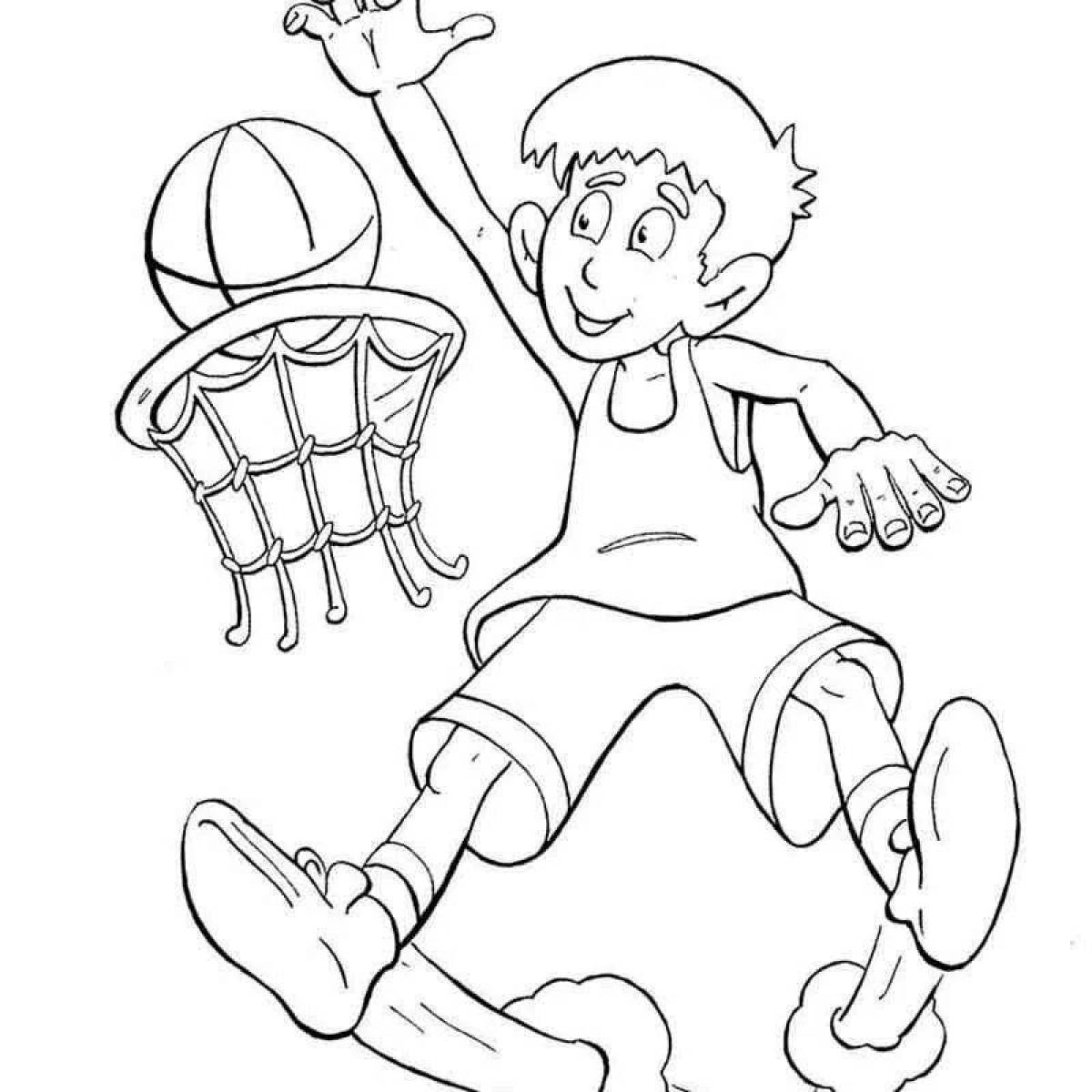 Animated sportsmen coloring pages