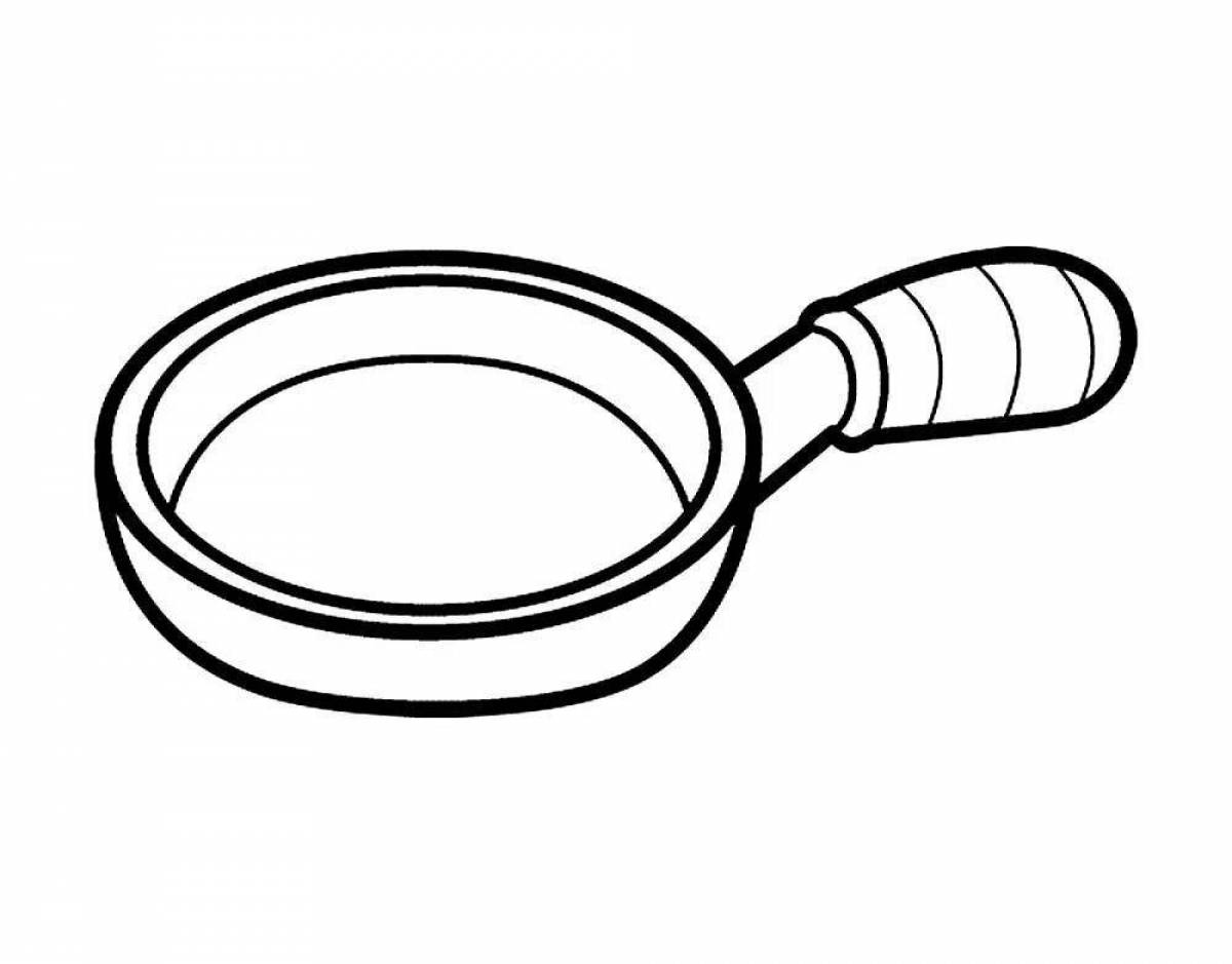 Colourful frying pan coloring page