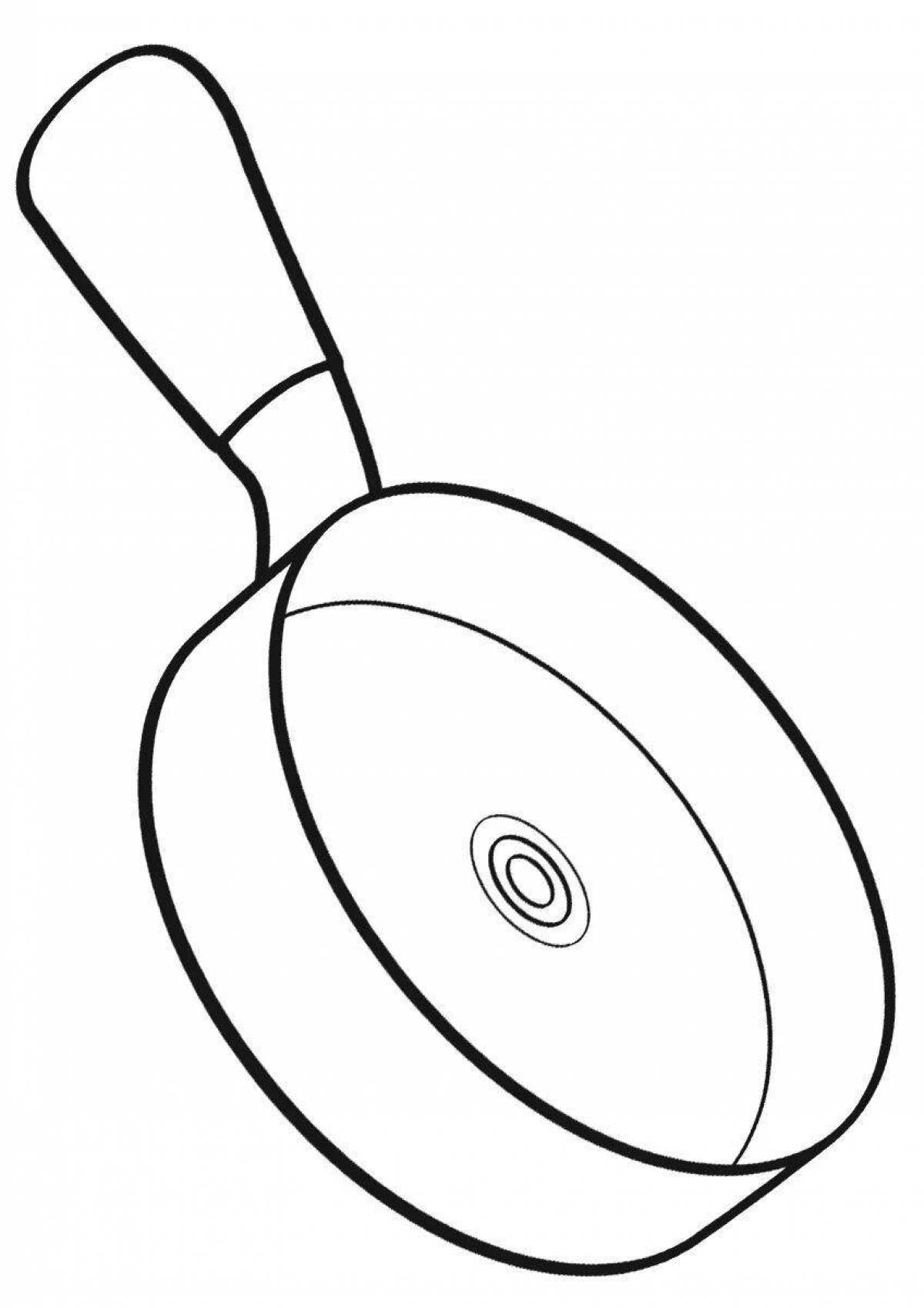 Sparkling frying pan coloring page