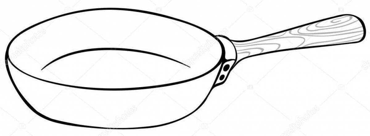 Attractive frying pan coloring page