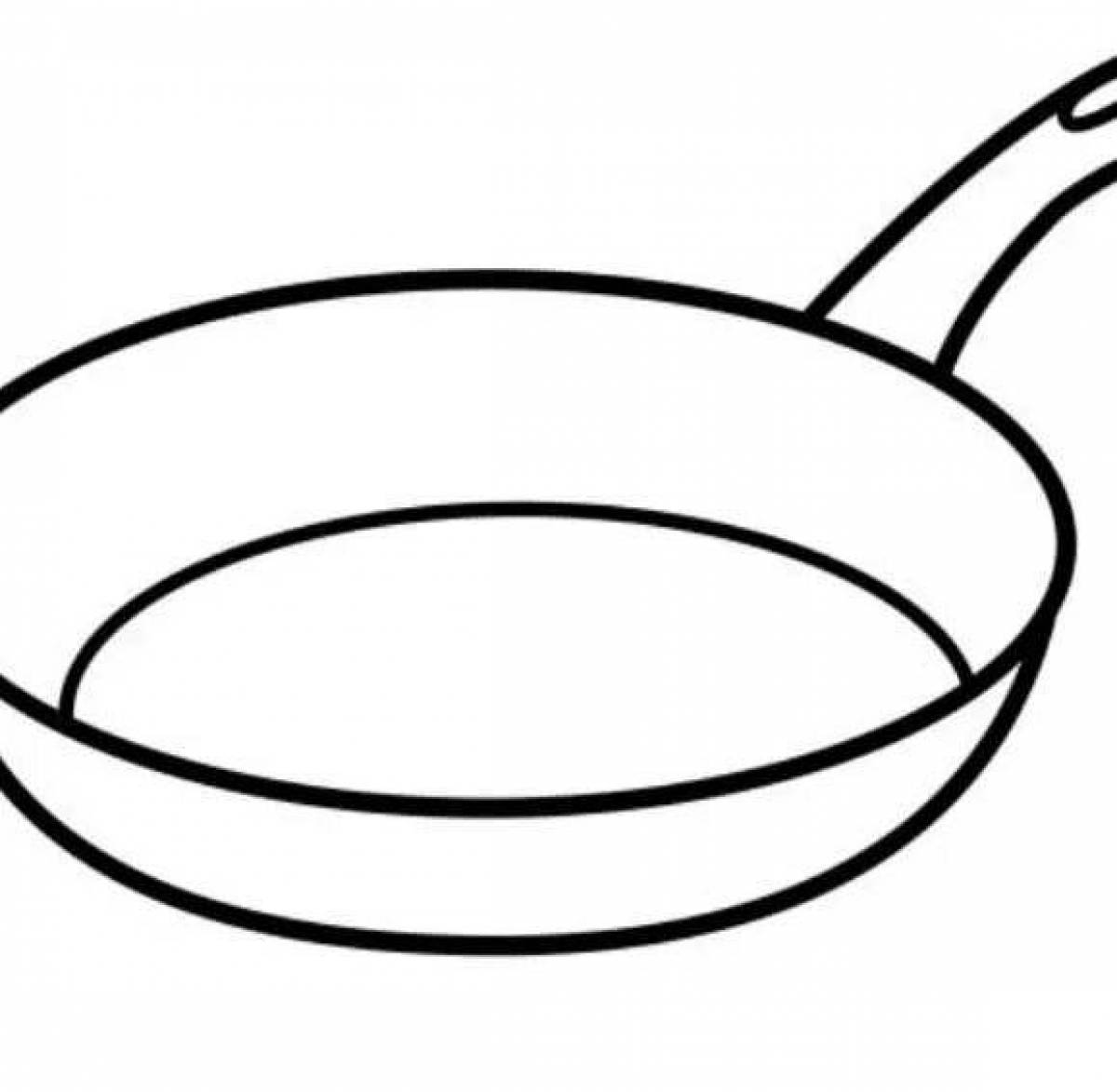 Dramatic frying pan coloring page