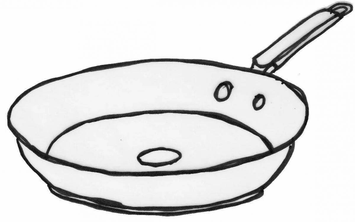 Amazing frying pan coloring page