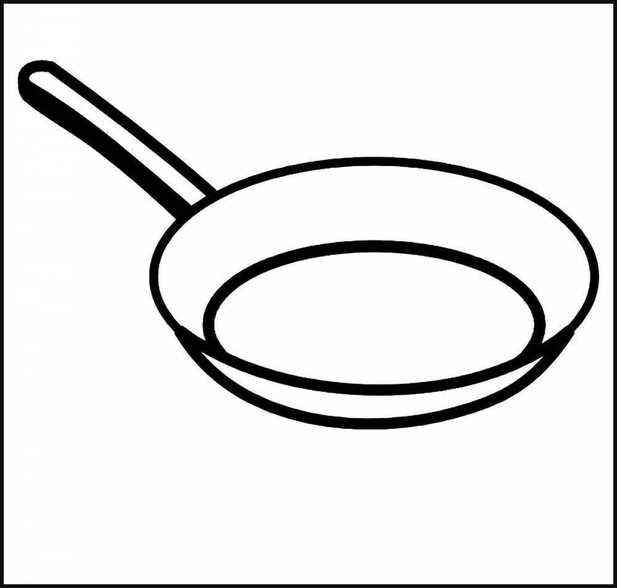 Cute frying pan coloring page