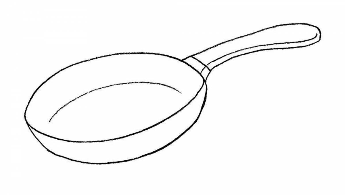 Mystery frying pan coloring page