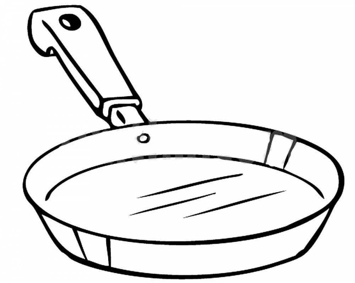 Awesome frying pan coloring page