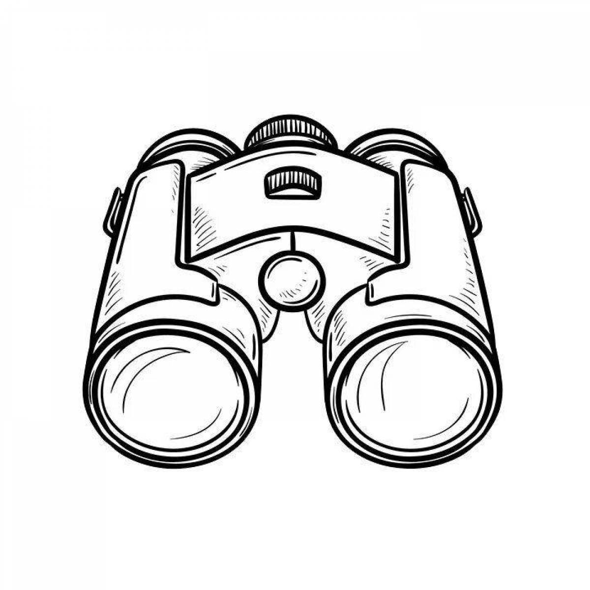 Colourful binoculars coloring page