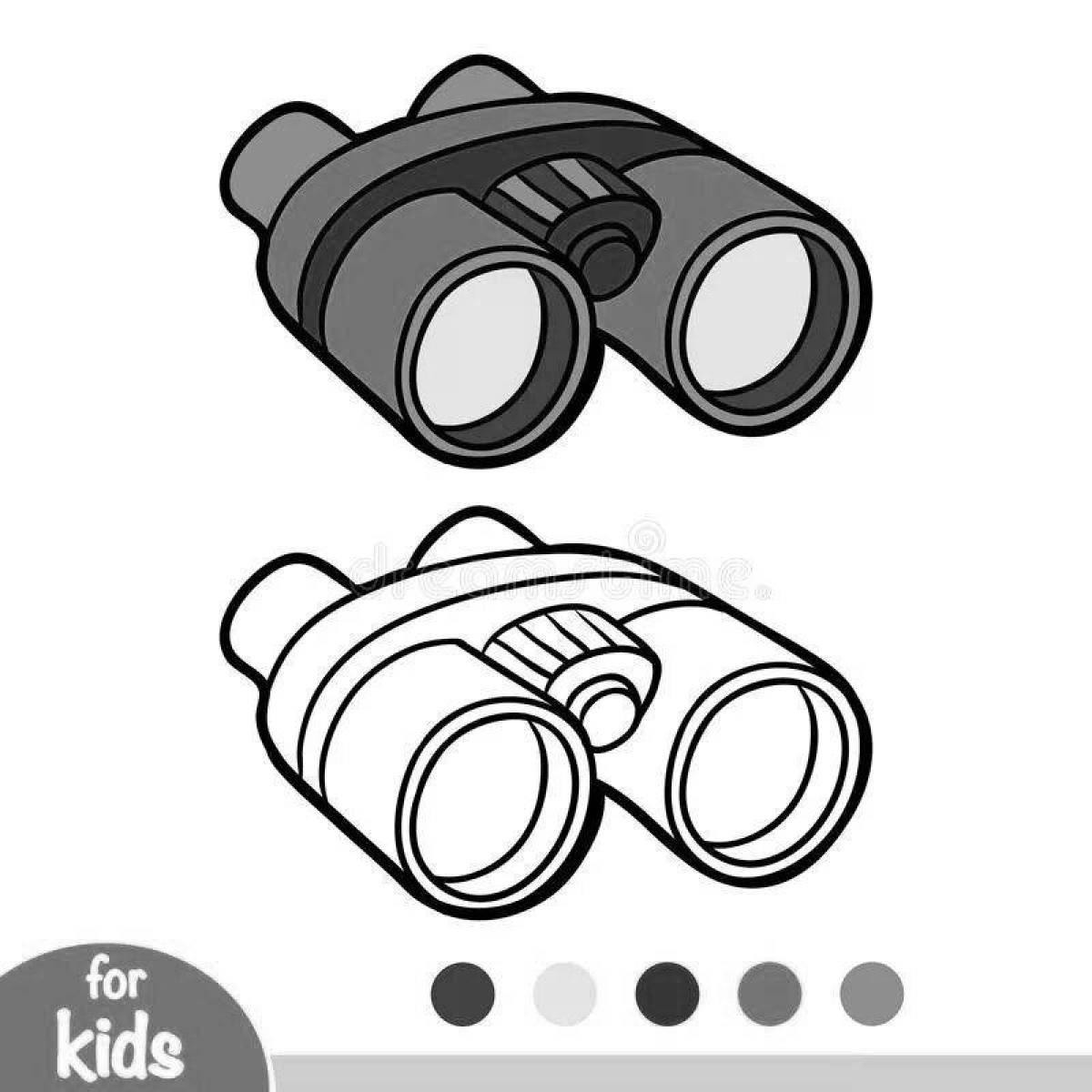 Adorable binoculars coloring page