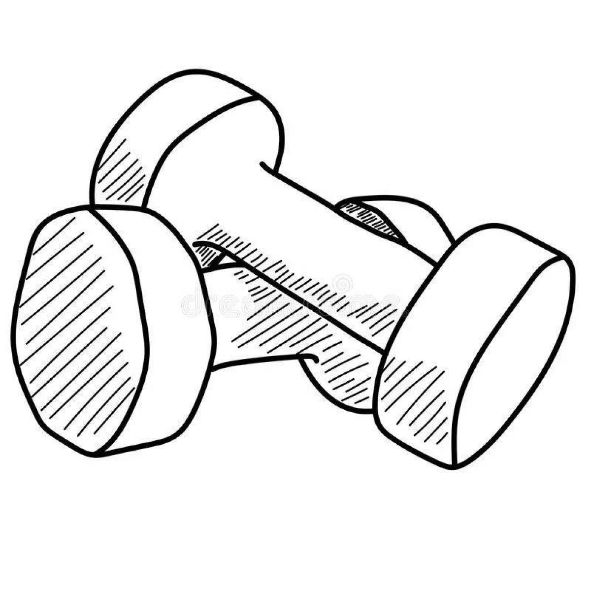 Glowing dumbbell coloring page