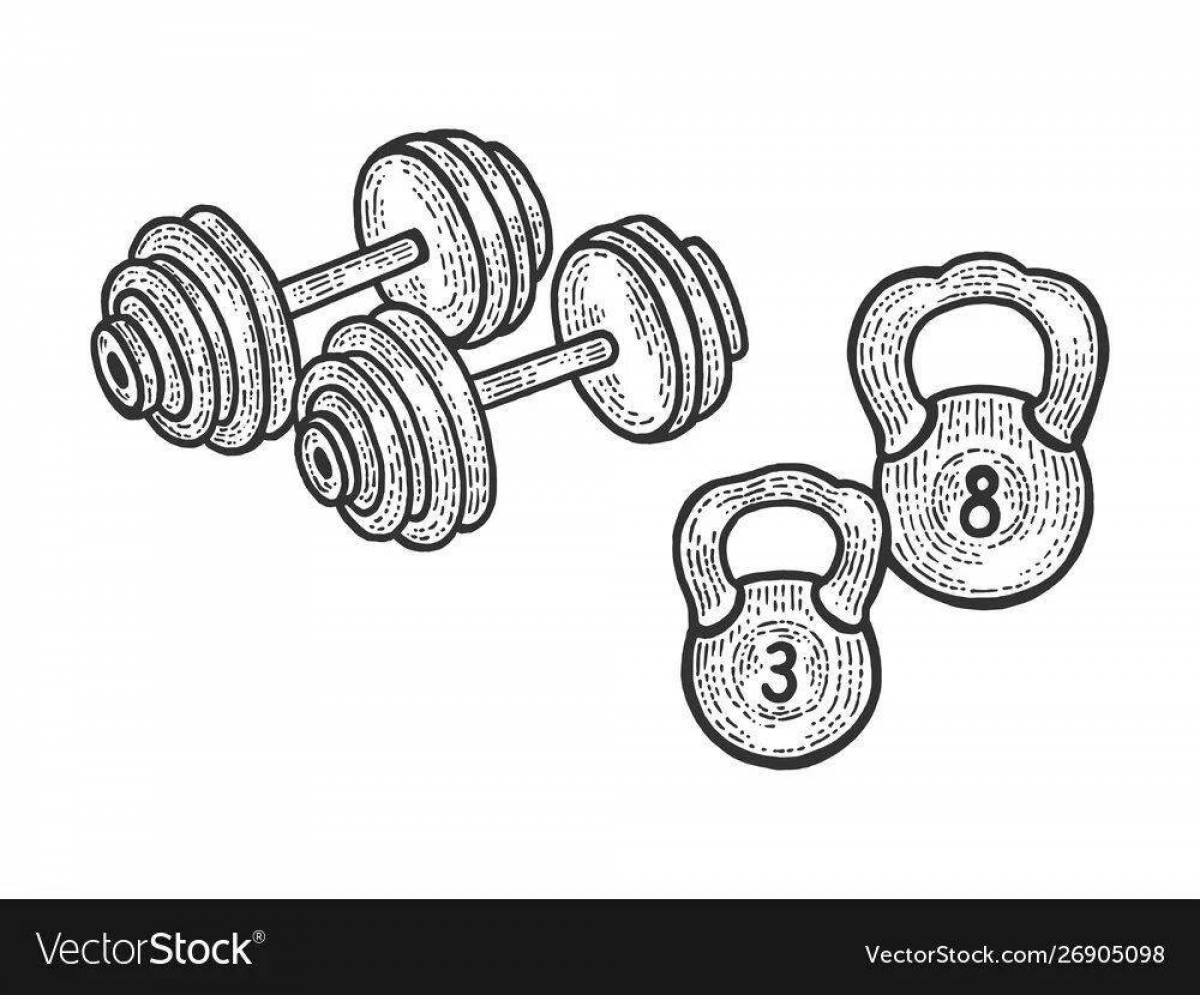 Coloring book bold dumbbells