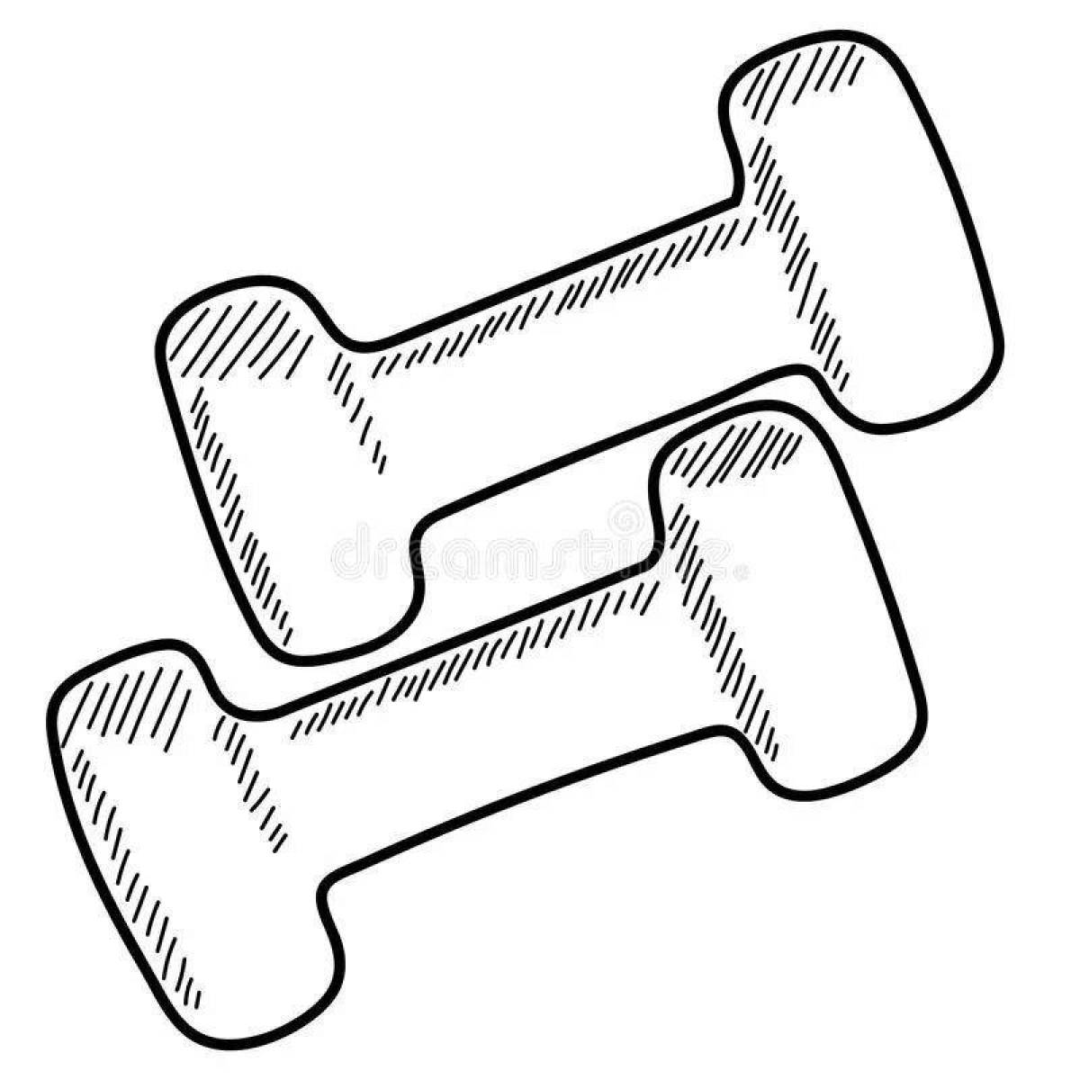 Adorable dumbbell coloring page
