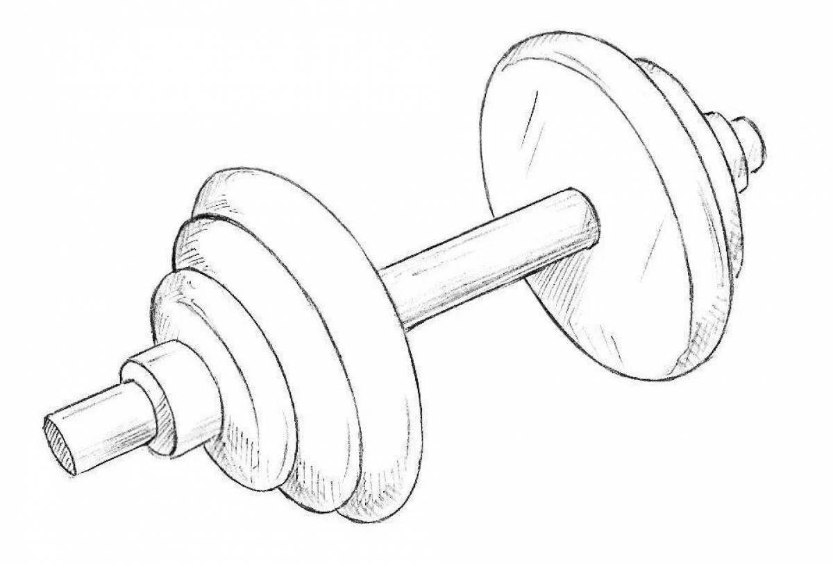 Intriguing coloring book with dumbbells