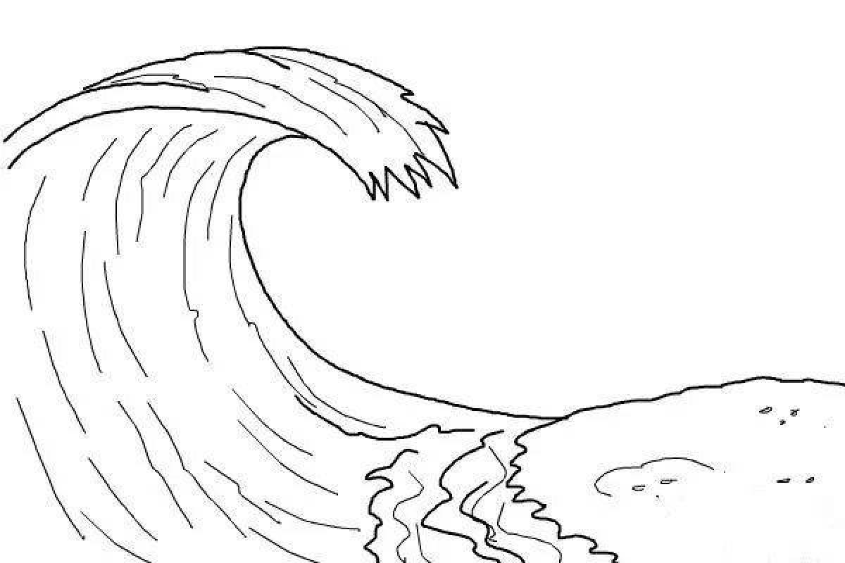 Shining waves coloring page