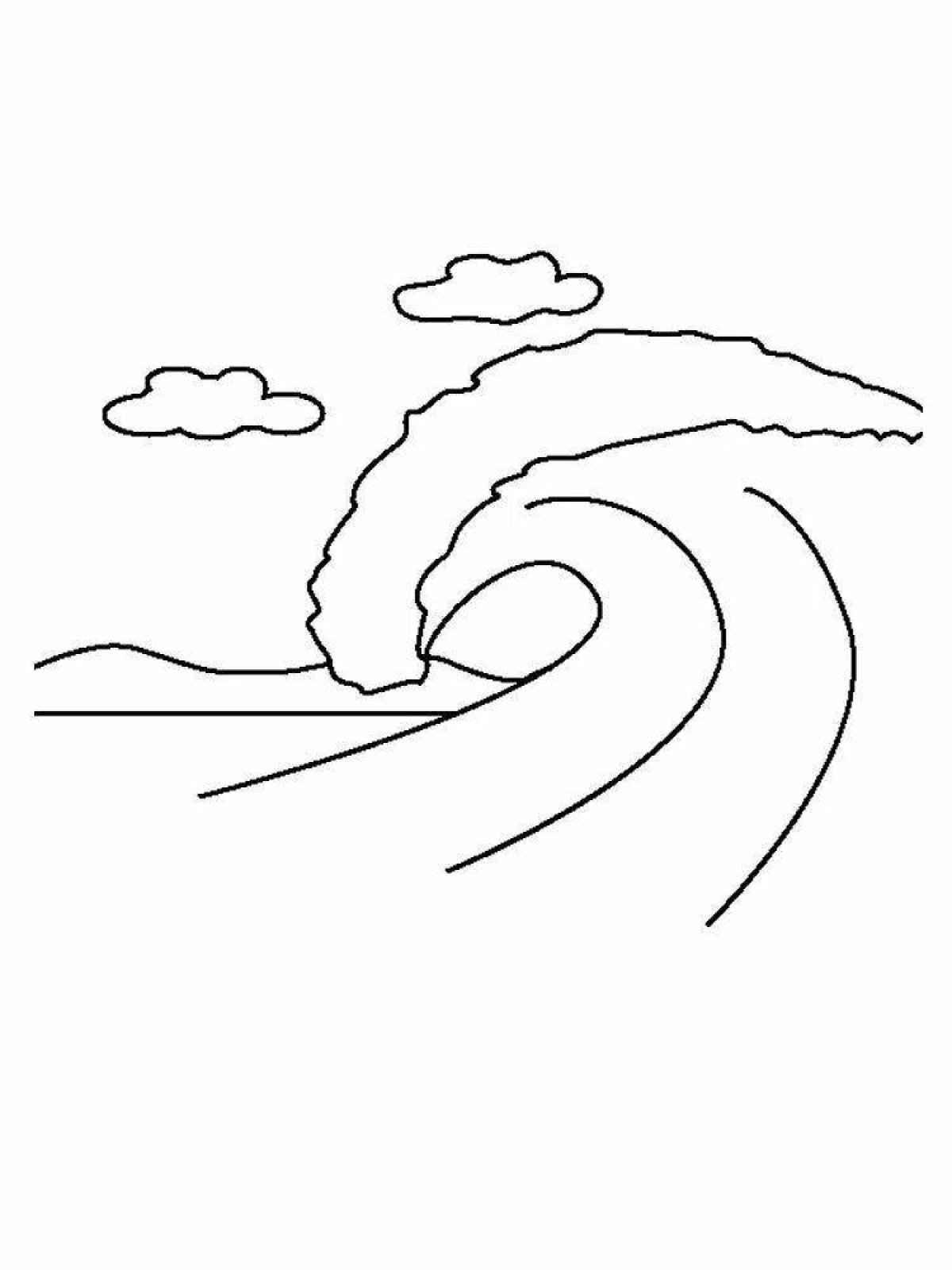 Refreshing waves coloring page