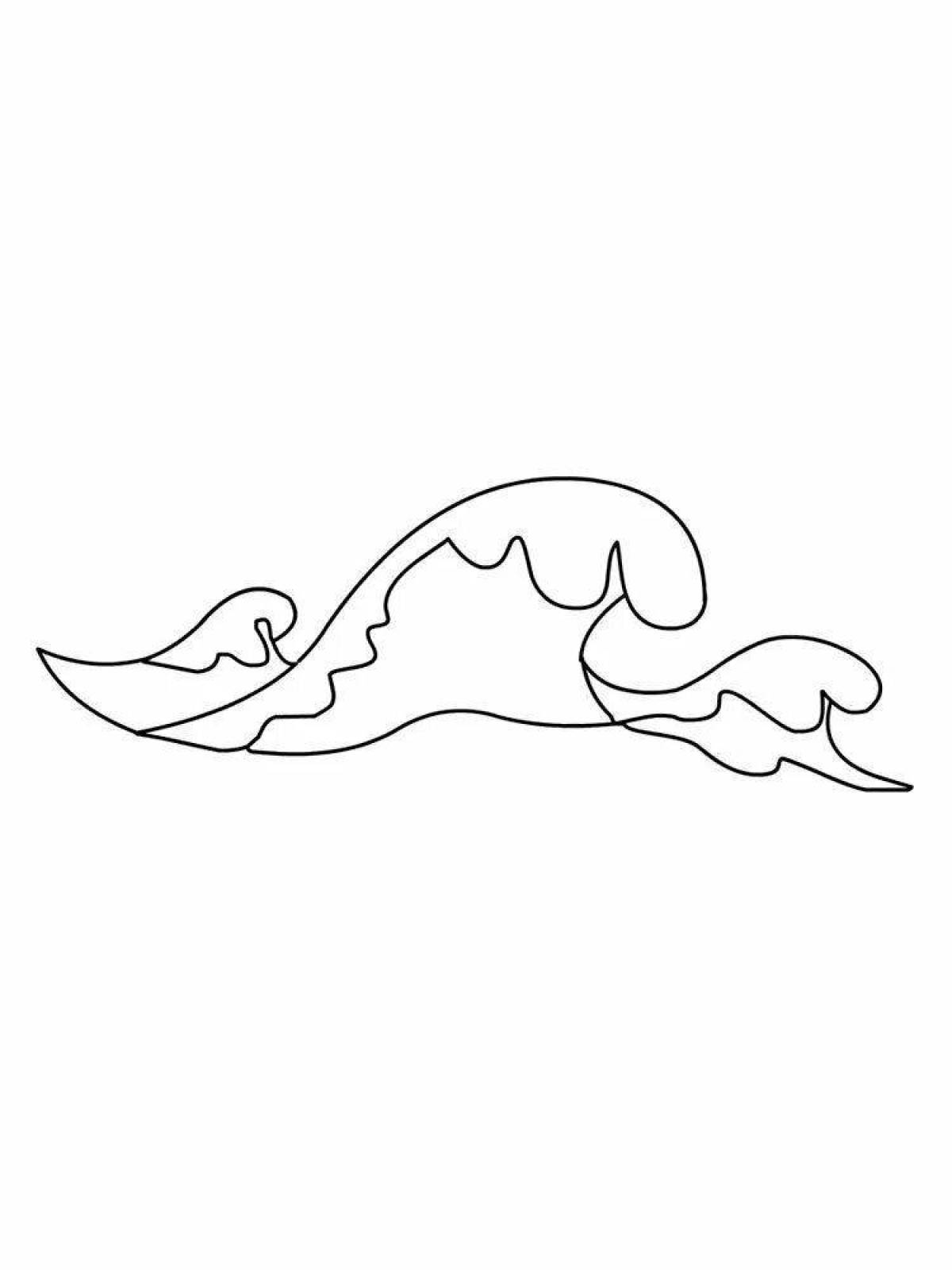 Sparkly waves coloring page