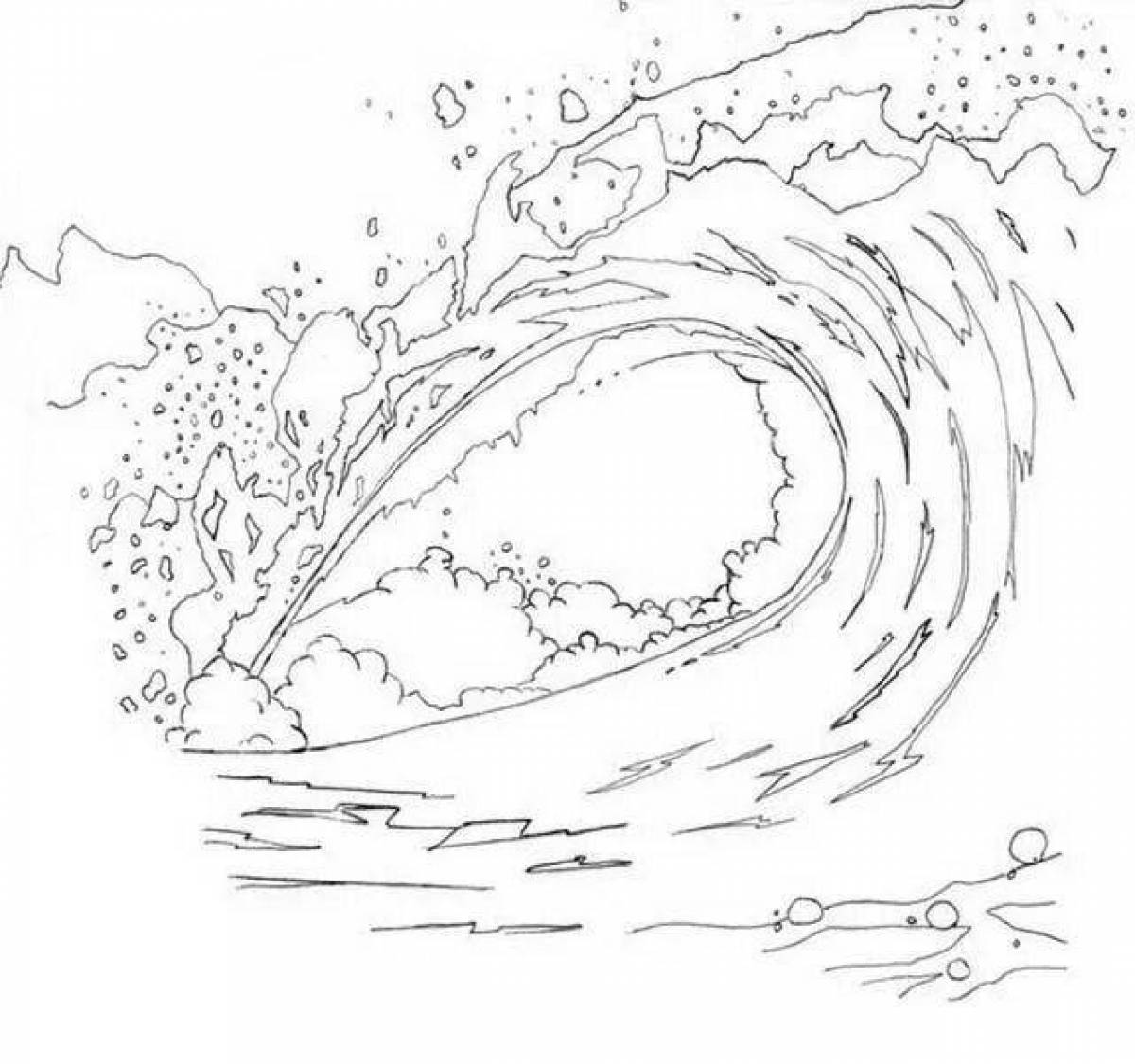 Bright waves coloring page