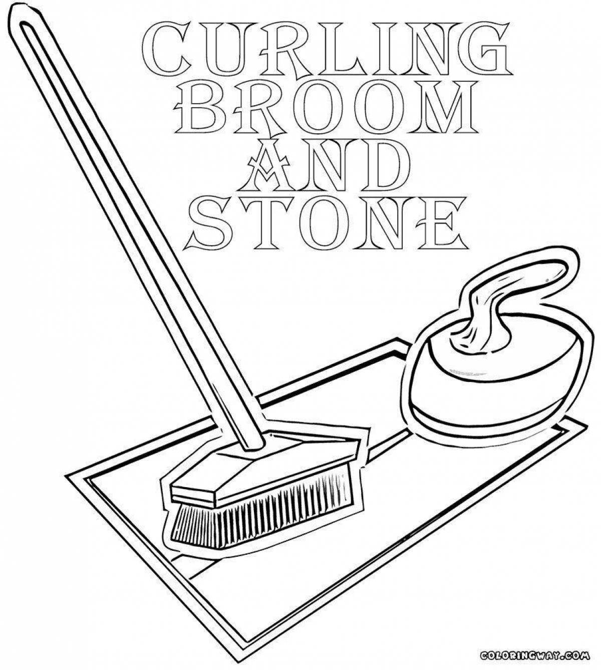 Bright curling coloring page